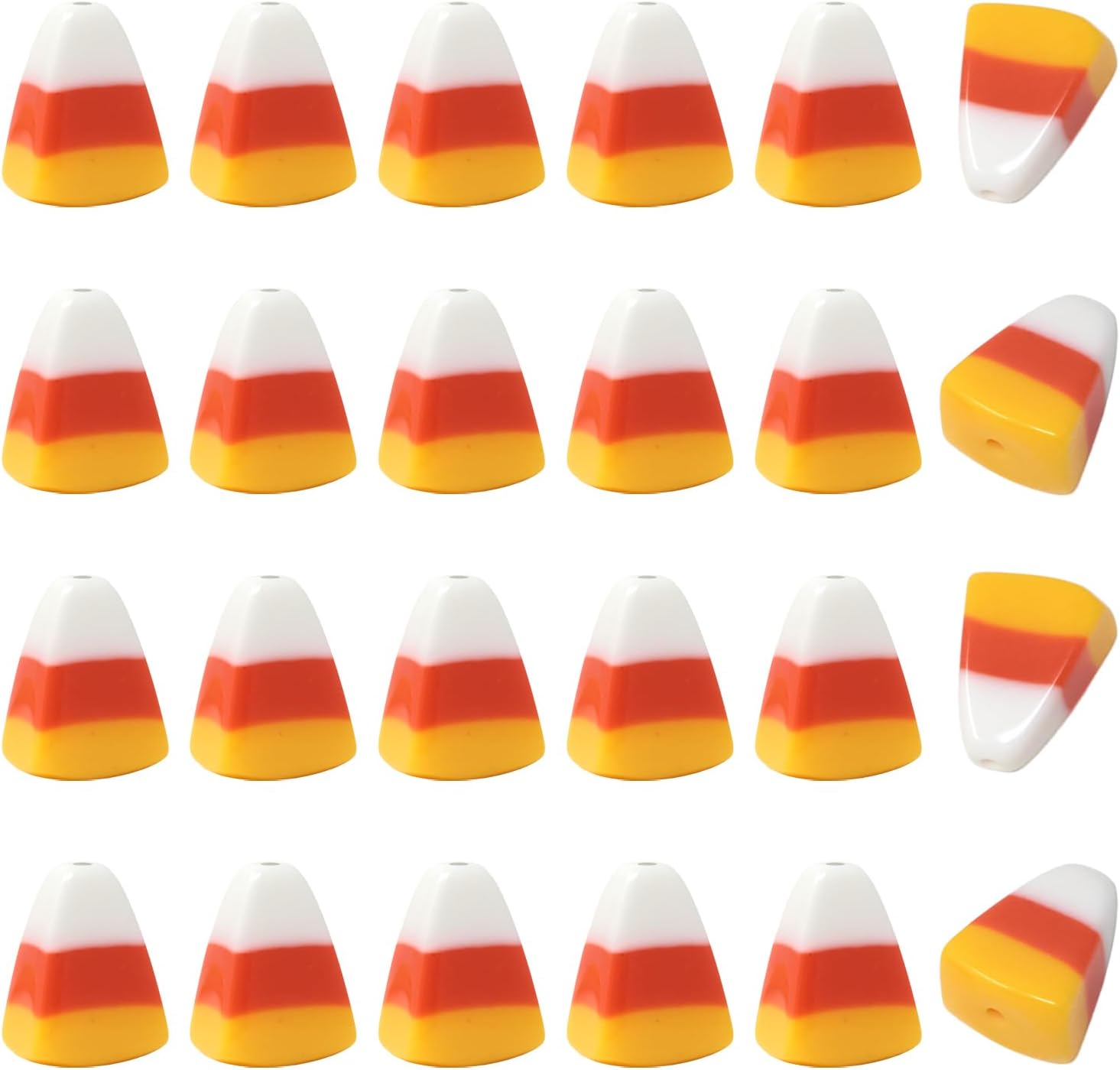 Honbay 24 cuentas de resina de maíz de caramelo artificiales para alimentos, cuentas espaciadoras de Acción de Gracias, Halloween, Navidad, cuentas