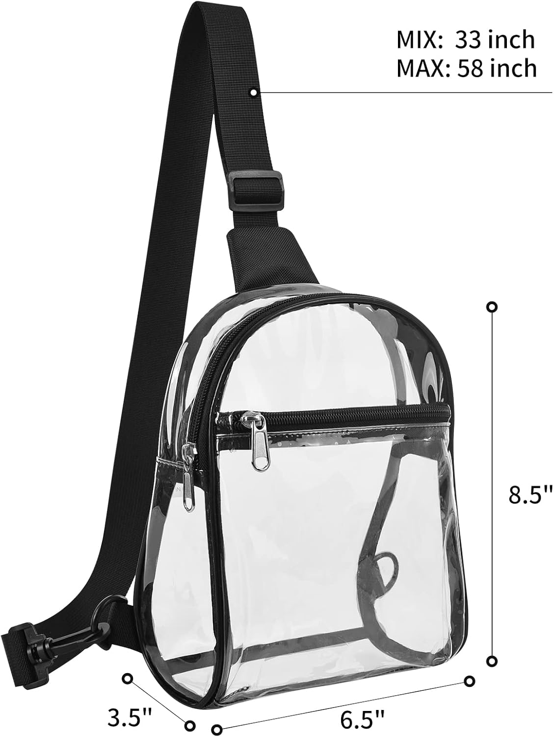 Bolsa de almuerzo transparente con bolsa transparente aprobada para estadios para el trabajo, universidad, viajes