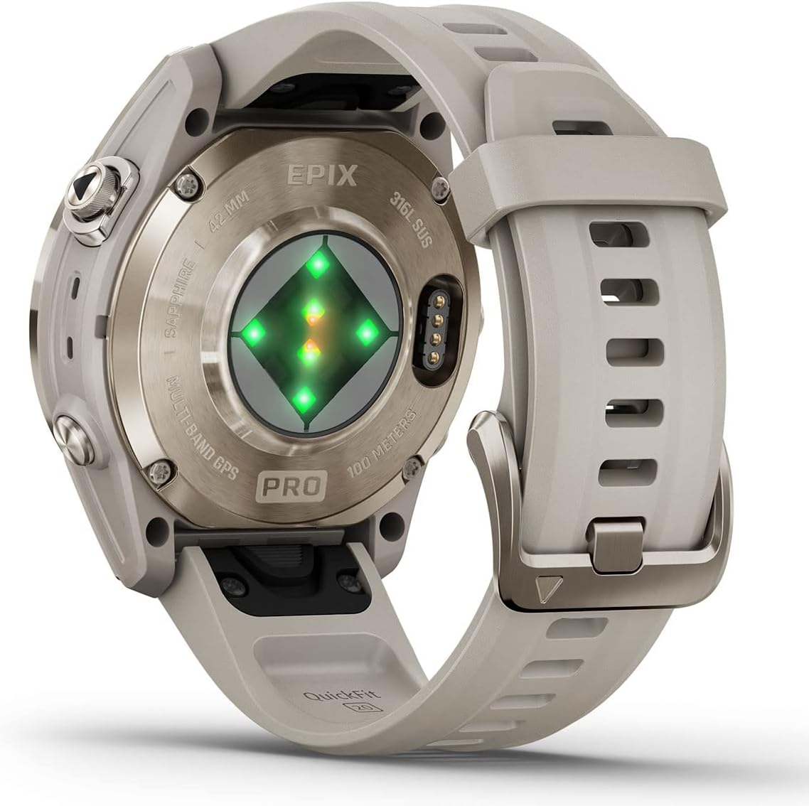Garmin epix Pro (Gen 2) Sapphire (oro suavearena clara) Reloj GPS para exteriores  1.654 in con pantalla AMOLED y linterna integrada  Paquete de