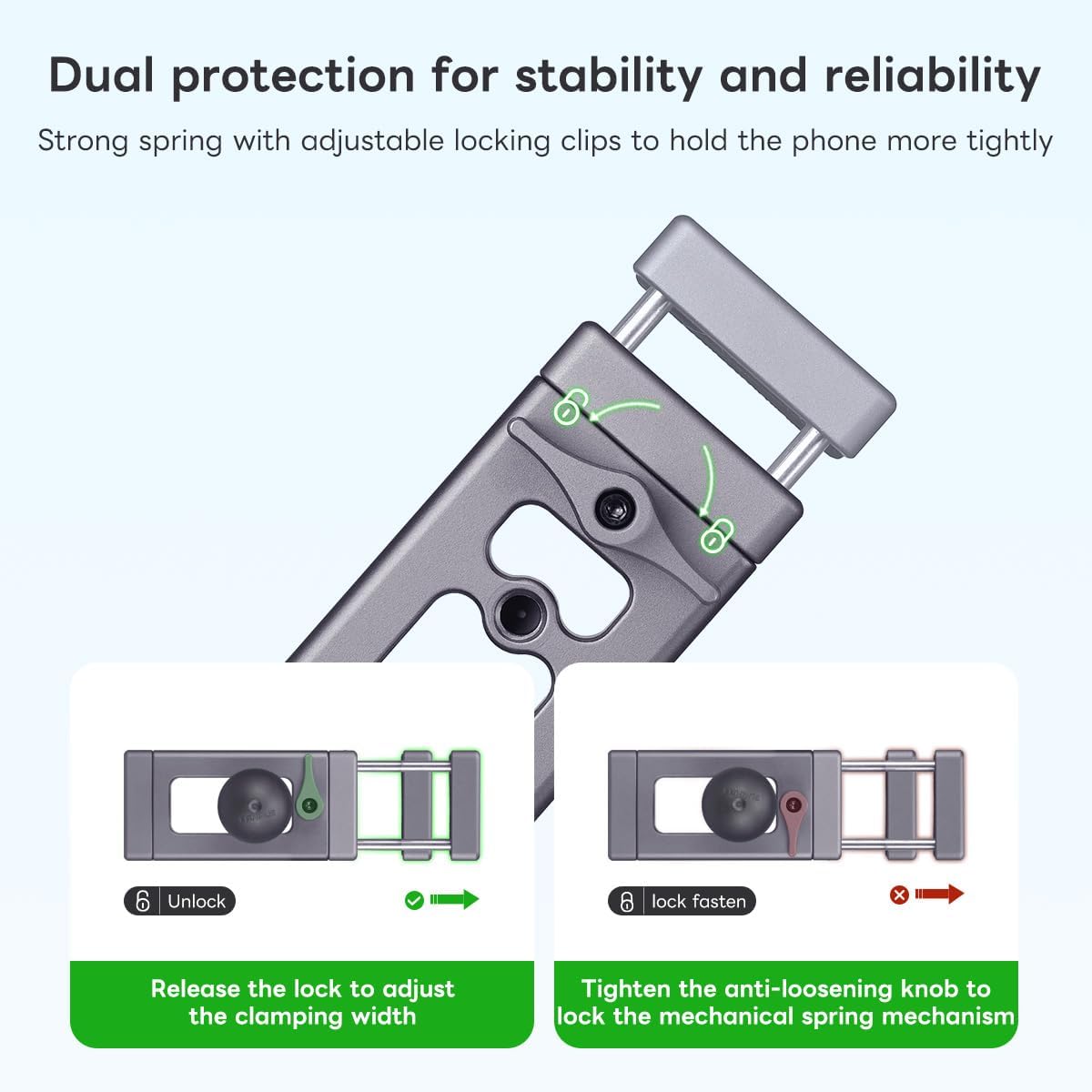 FANAUE Soporte de teléfono de aluminio con adaptador de cabeza esférica de 1 pulgada compatible con soportes RAM tamaño B brazo de doble enchufe y