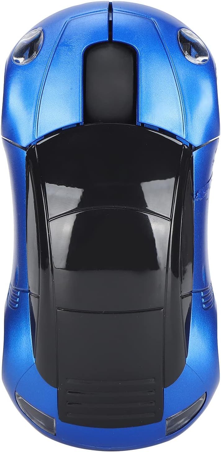 ASHATA Ratón inalámbrico portátil en forma de coche inteligente de 2.4G con mini receptor, diseño ergonómico, material ABS, para oficina, laptop,
