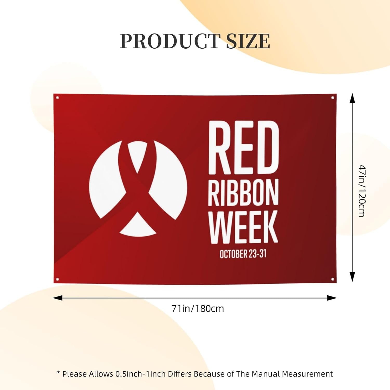 Cartel de fondo con texto en inglés “I Wear Red Ribbon Week Awareness Week Week Awareness Banner” para decoración de vacaciones, fondo de cabina de