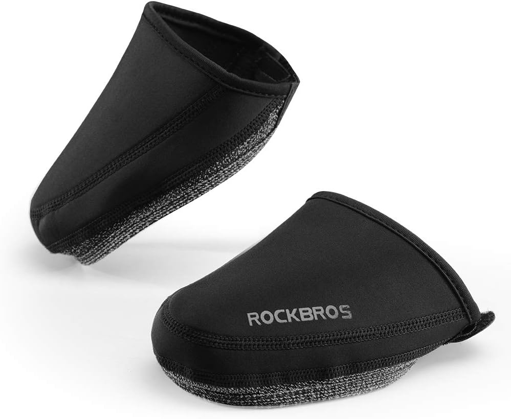 ROCKBROS Cubiertas térmicas para zapatos de ciclismo, cubierta de puntera a prueba de viento, media cubierta resistente al agua para zapatos de