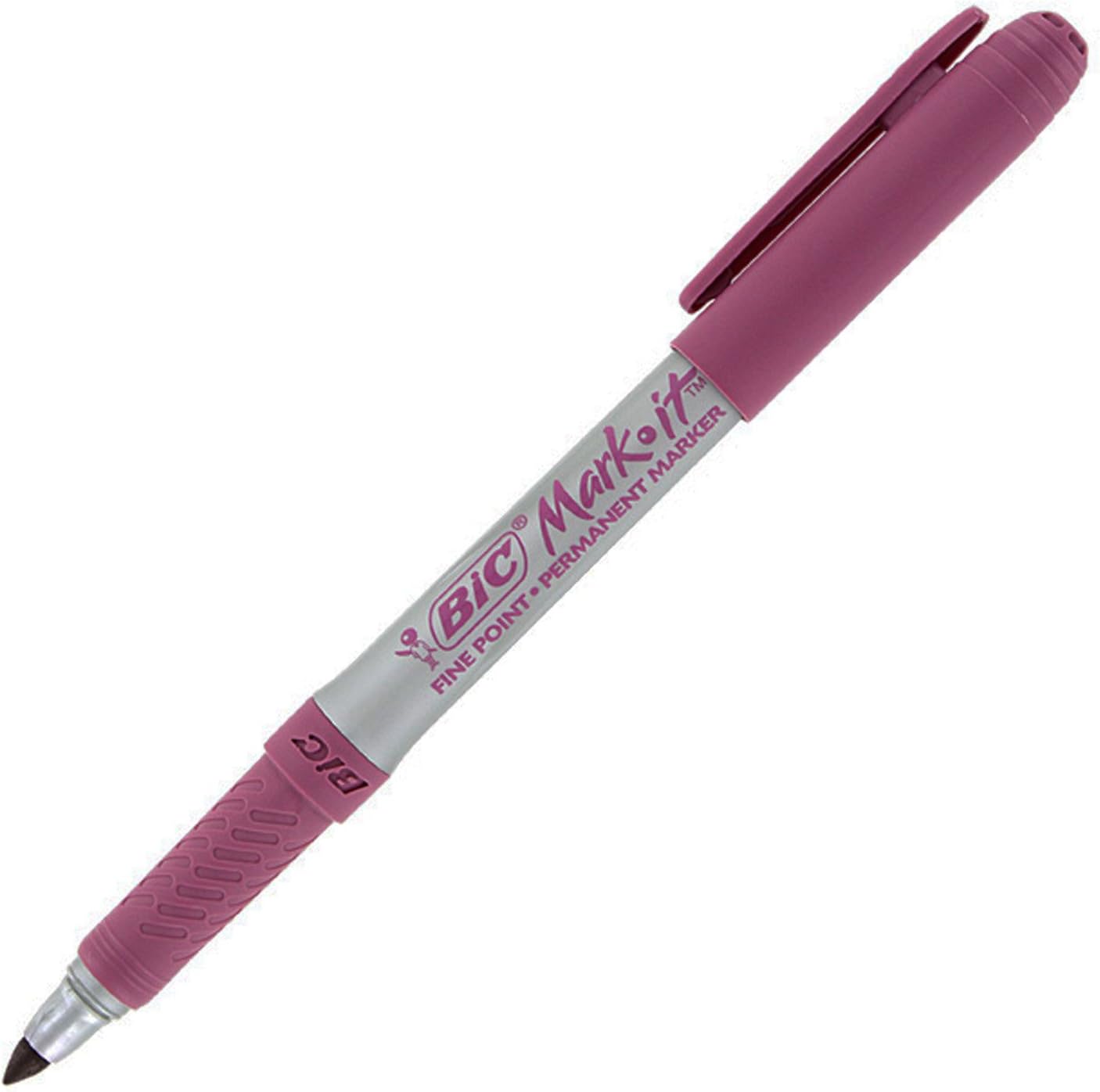 BIC Marcadores permanentes, punta fina, rosa desierto, docena