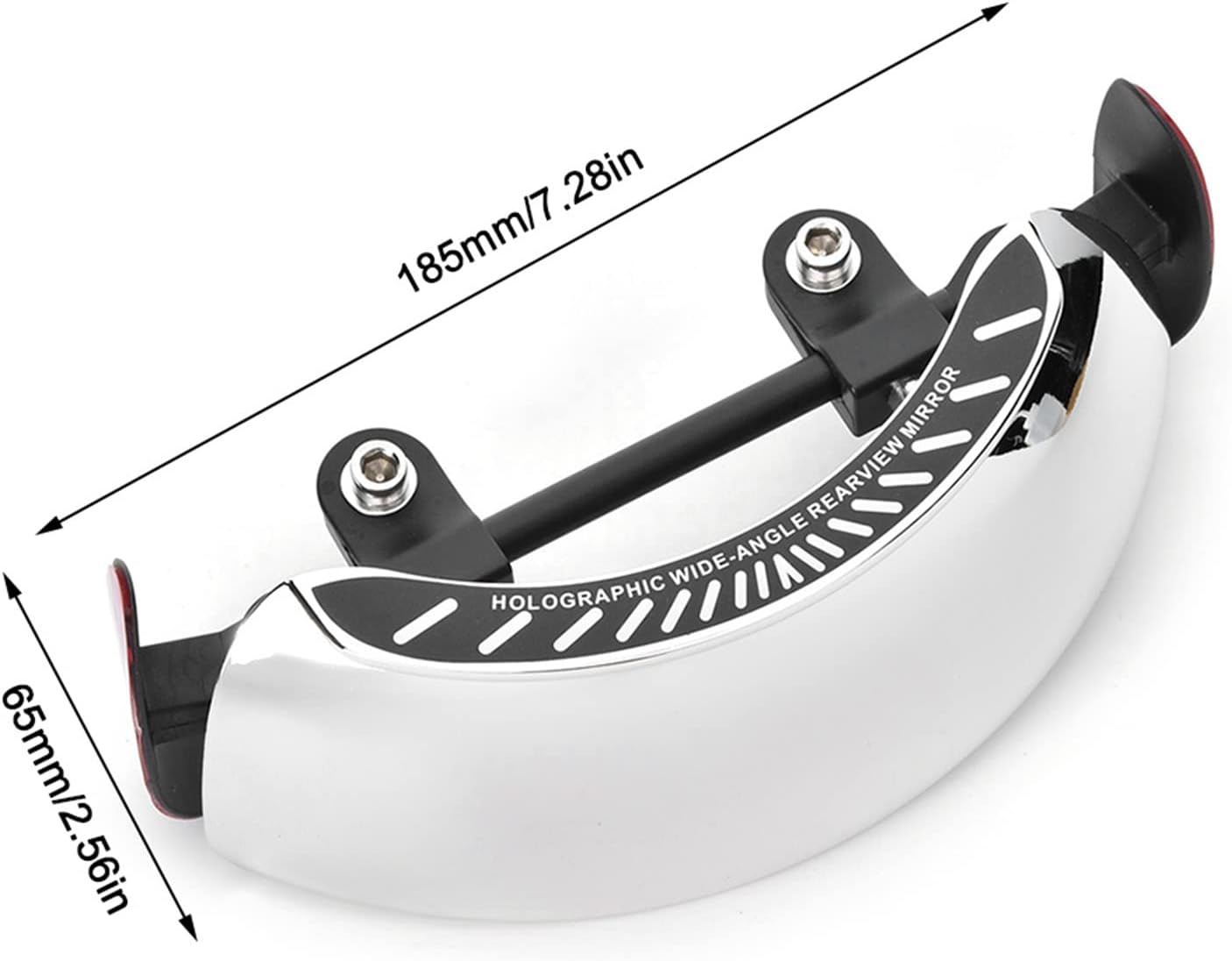 Espejo retrovisor holográfico, espejo retrovisor de motocicleta cromado 180 ultra gran angular, montaje central universal, solo montaje en el