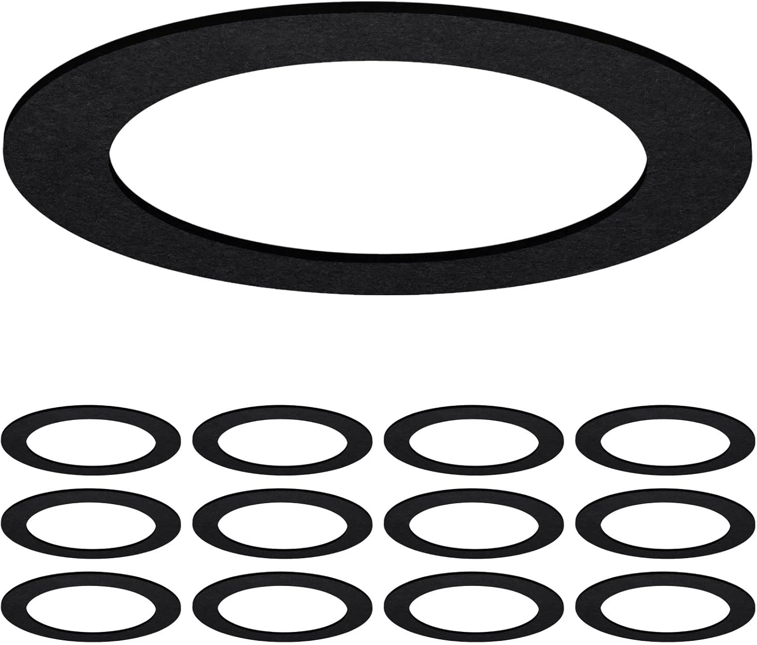 Sunco Lighting Paquete de 12 anillos Goof para luces empotrables de 6 pulgadas, anillo negro para moldura de goof, diámetro exterior de 8.6