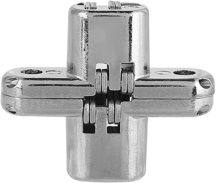 Bisagras ocultas de 180 grados, aleación de zinc invisible oculta bisagra de puerta cruzada para puerta de fácil instalación, kit de gabinete de