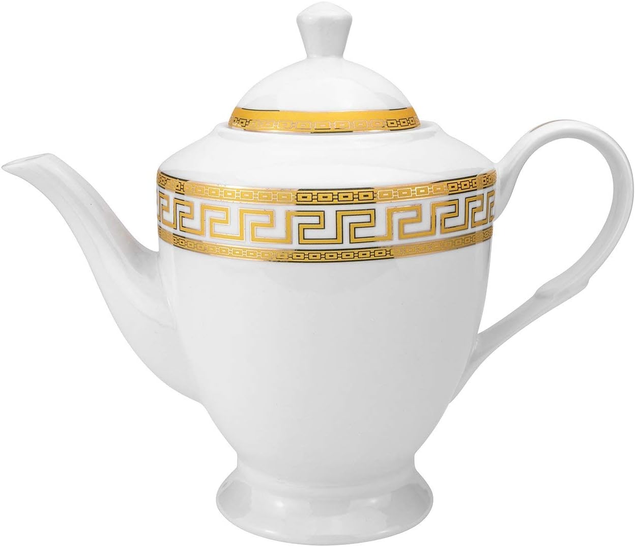 Royalty Juego de té de porcelana de 17 piezas de porcelana de diseño griego antiguo (dorado)