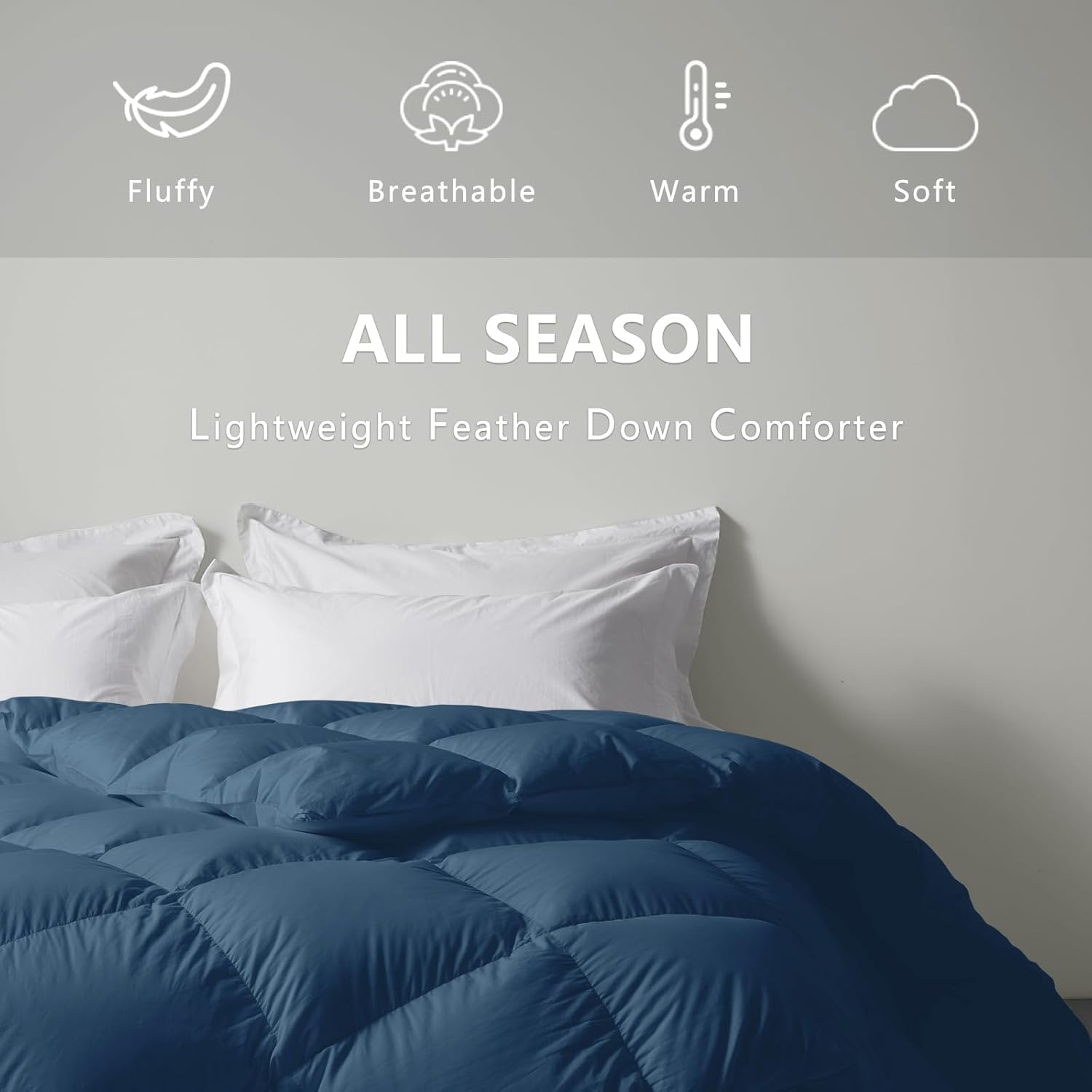 zzlamb – Edredón ligero de plumas sintético, relleno de edredón cálido para todas las estaciones, duradero y suave, capa de plumón con pestañas en