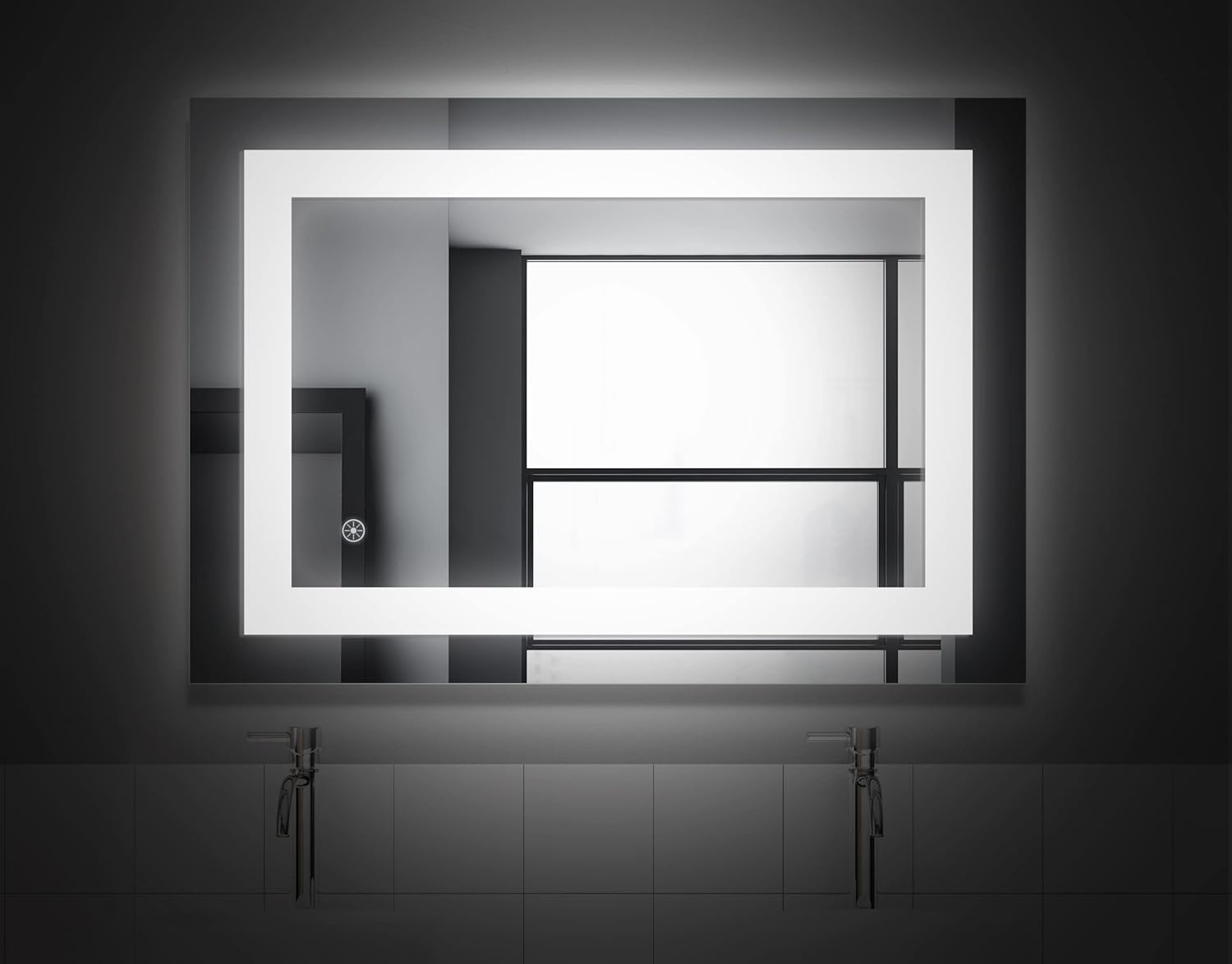 FOMAYKO Espejo de baño LED de 24 x 32 pulgadas, espejo de maquillaje iluminado con luz frontal, espejos regulables montados en la pared con