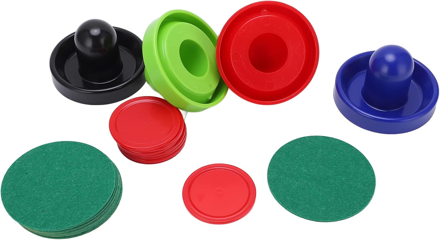 Juego completo de accesorios de hockey multicolor con empujadores, discos y piezas de repuesto para juego de hockey de mesa, mejora tu juego