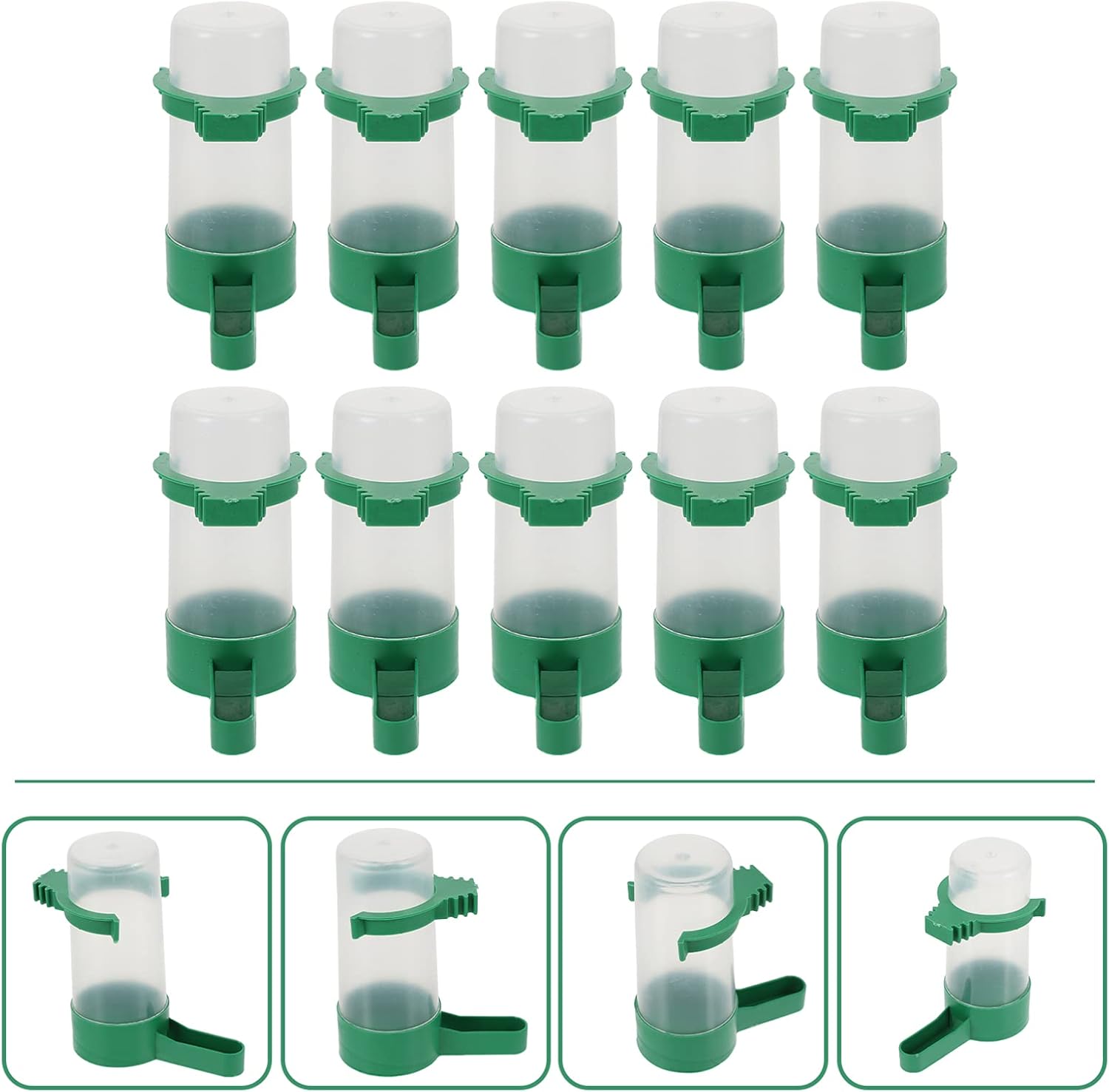 Alipis Dispensador de agua para pájaros y pájaros, taza de jaula para pájaros colgantes, alimentador automático de agua para pájaros, periquitos,