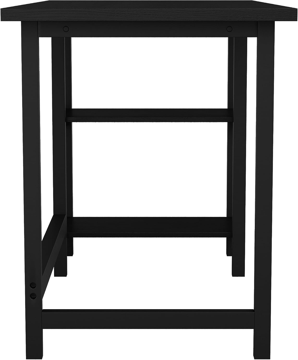 Martha Stewart Beckett – Escritorio de caballete moderno con estantes laterales abiertos en acabado de grano de madera negra