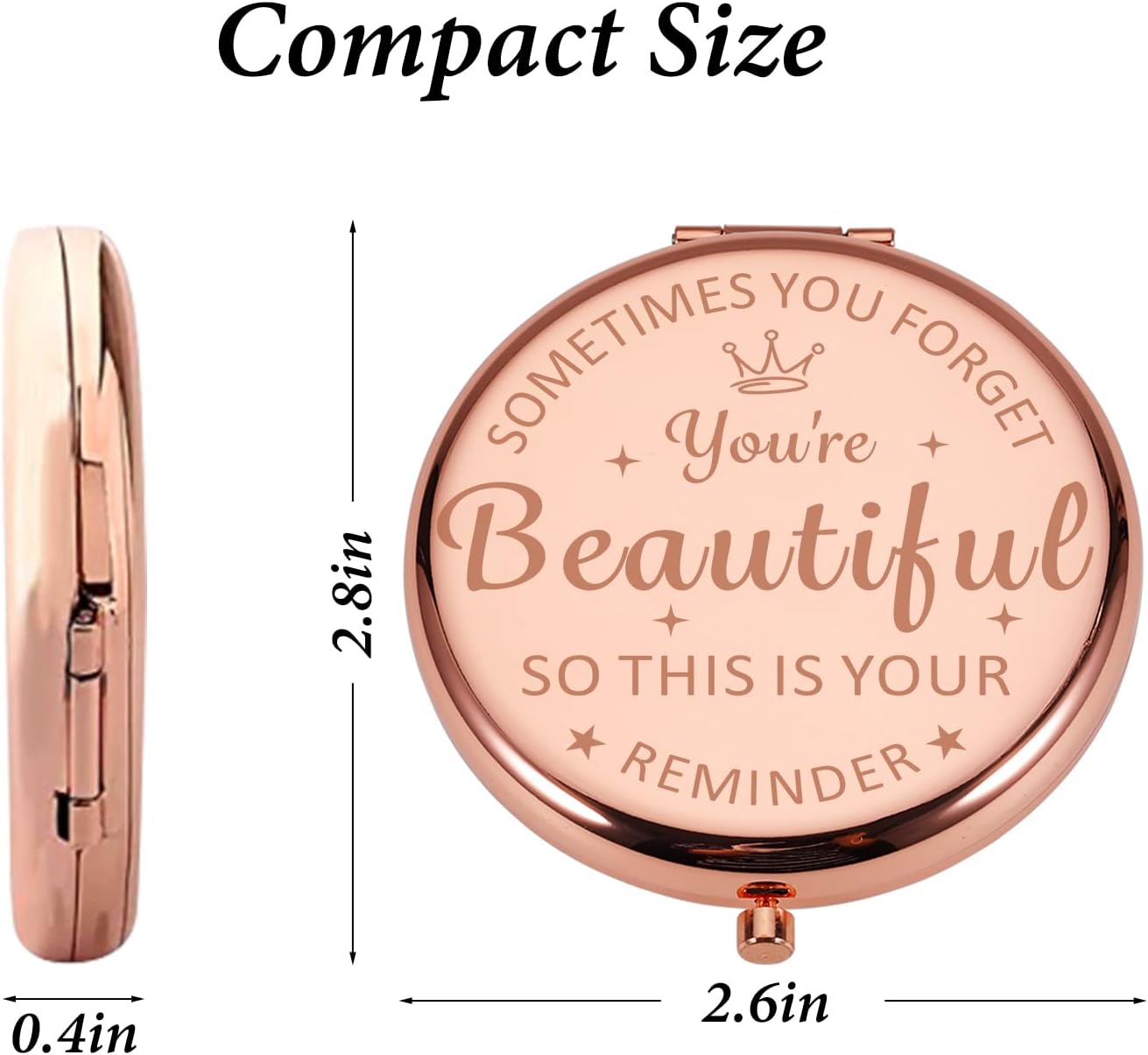 XPENMULBOJA Regalos de Navidad para mujer, espejo de maquillaje para cumpleaños, Navidad, espejo compacto, regalos para niña, hija, mamá, amigas,