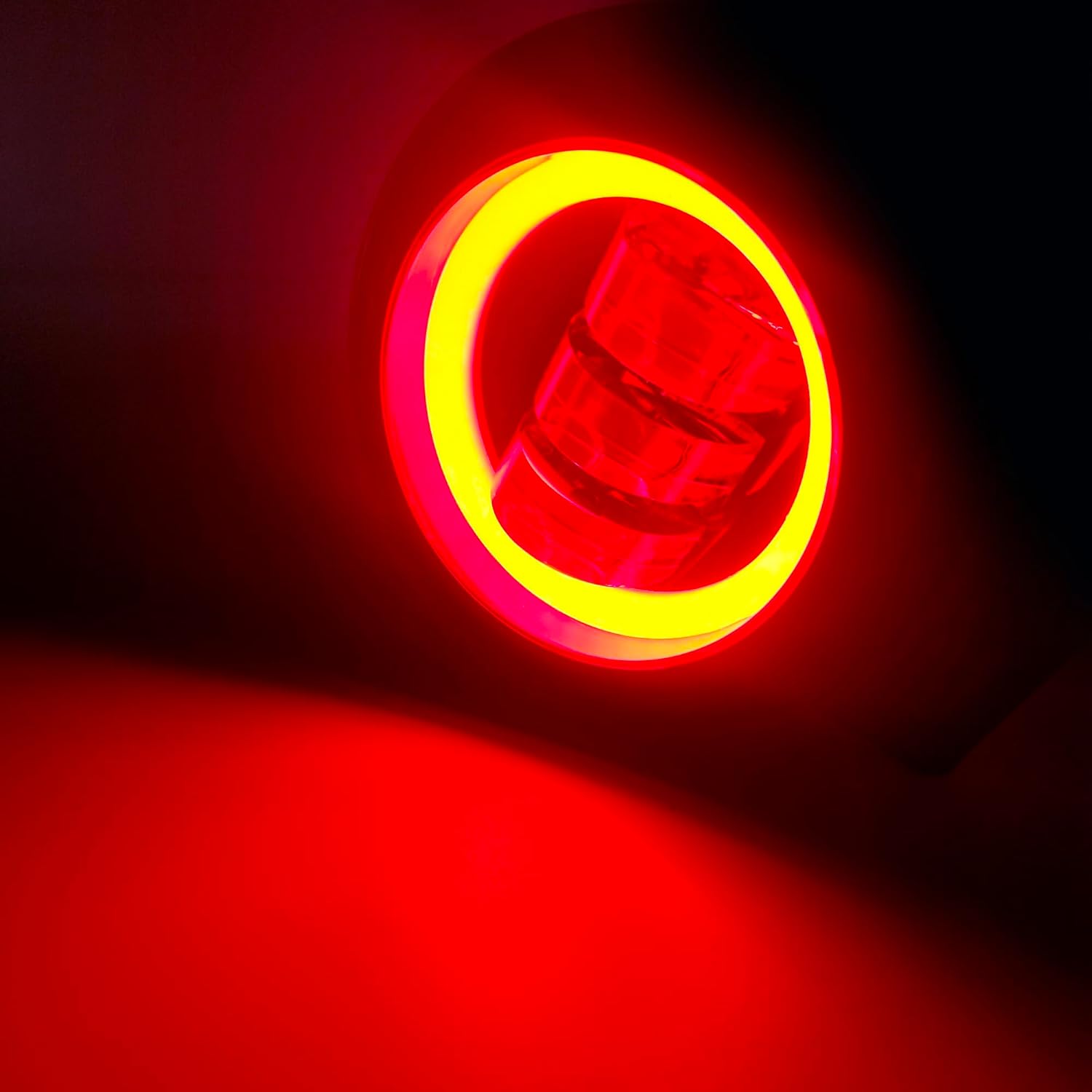 Luz LED de trabajo de 5 pulgadas, 30 W, haz de inundación LED blanco para automóvil, 4×4, todoterreno, camión, ATV 12V 24V, ojos de ángel, rojo,