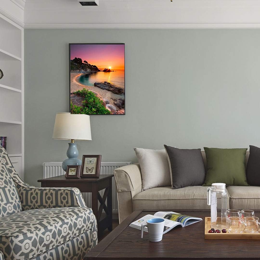 ACENGXI Kit de pintura por números para la playa amanecer por números, pintura al óleo por números amanecer playa DIY lienzo pintura por números,