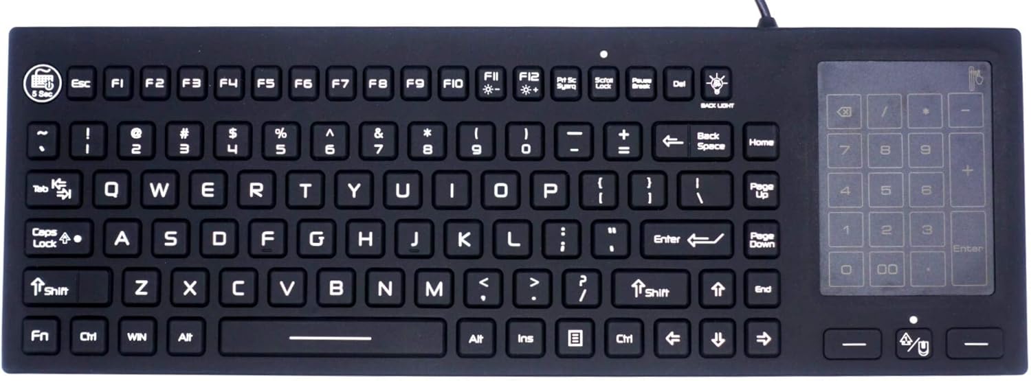 DSI Teclado retroiluminado del silicón del LED con el número combinadoel cojín táctil IP68 industrial IKB700BL