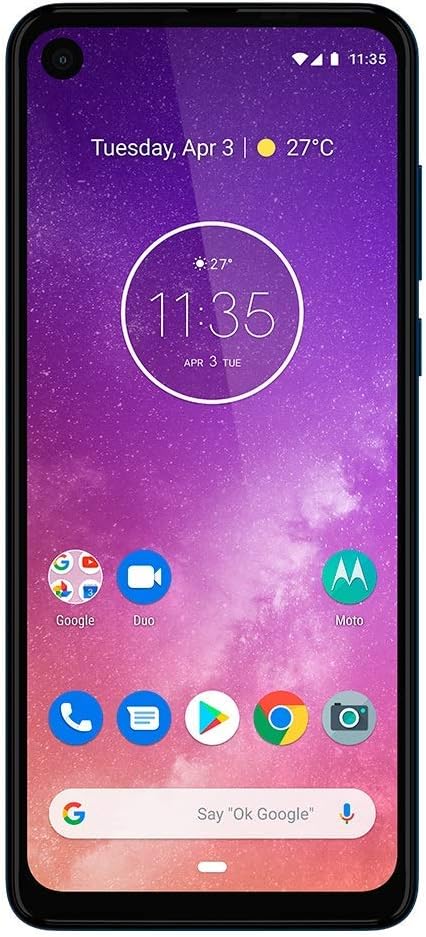 Motorola One Vision XT1970-2 Teléfono GSM desbloqueado con cámara dual de 48MP y 5MP – gradiente de zafiro