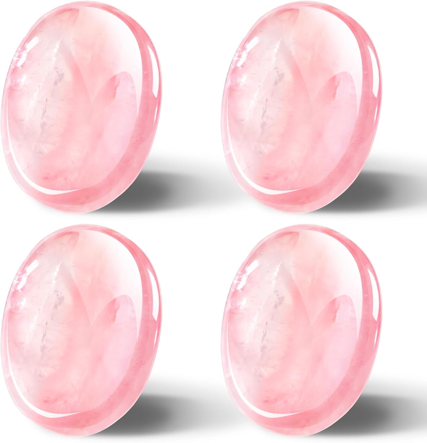 4 piedras de preocupación para el pulgar para la ansiedad, piedras de chakras, cristales de chakras, cristal rosa, amatista, ojo de tigre,