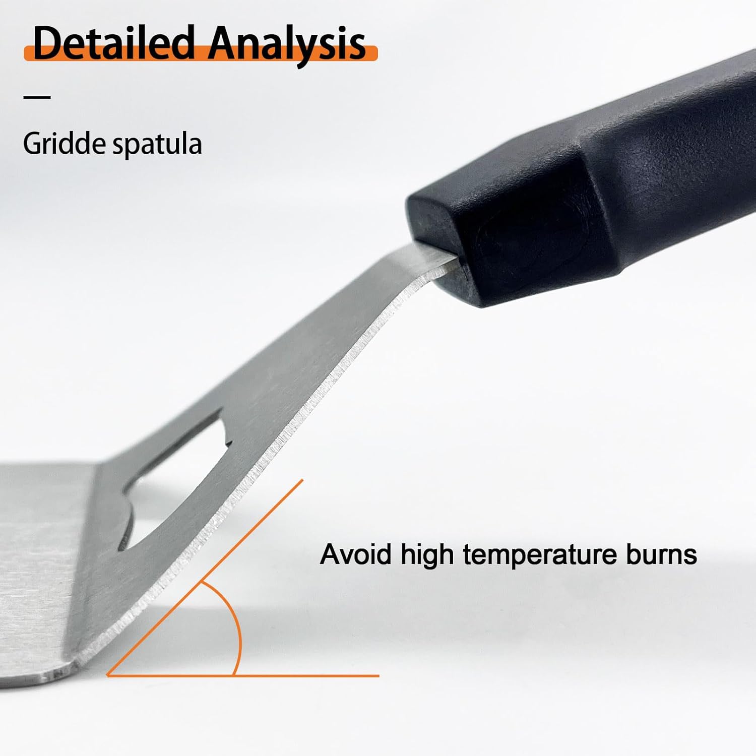 Espátula para parrilla de parte superior plana, espátula de parrilla para tapas planas, espátula de acero inoxidable para accesorios Blackstone,