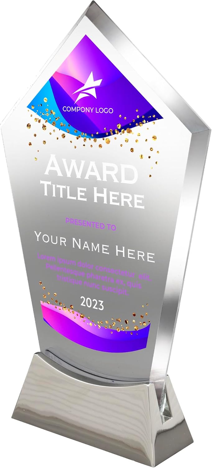 Basic Fundamentals Placa de vidrio personalizada de 8 12 pulgadas, placa como premios y trofeos, placas para empleados de jubilación del mes regalos