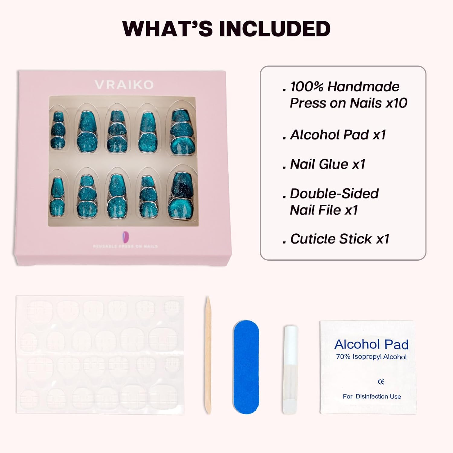 Uñas postizas a presión, Star Walk, hechas a mano, cielo nocturno estrellado, con purpurina, acabado UV, uñas postizas acrílicas gruesas y multigel,
