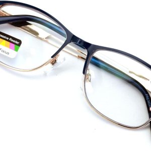 V.W.E. Lentes de lectura trifocales de metal sin línea para mujer, con revestimiento antirreflectante V.W.E. Lentes de lectura trifocales de metal sin línea para mujer, con revestimiento antirreflectante