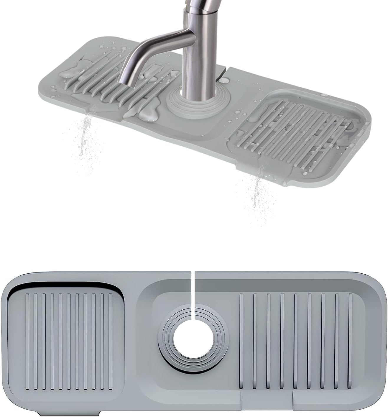 Joyhalo Protector contra salpicaduras para fregadero de cocina de 14.5 pulgadas, tapete de secado para grifo de fregadero, protector contra