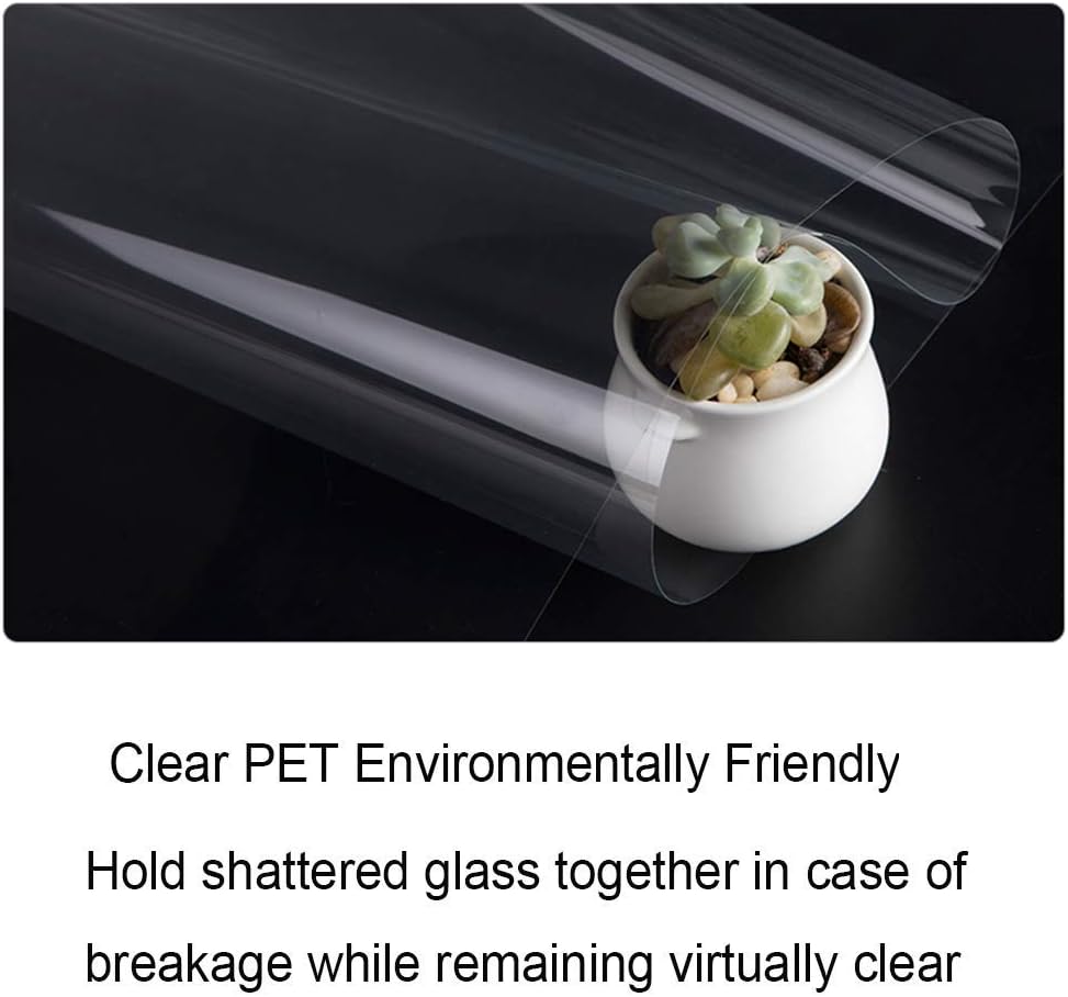 Clear Window Security Film Adhesive Anti Shatter Safety Window Glass Protection Sticker Heat Control Anti UV for Home and Office 2Mil, 60inch x