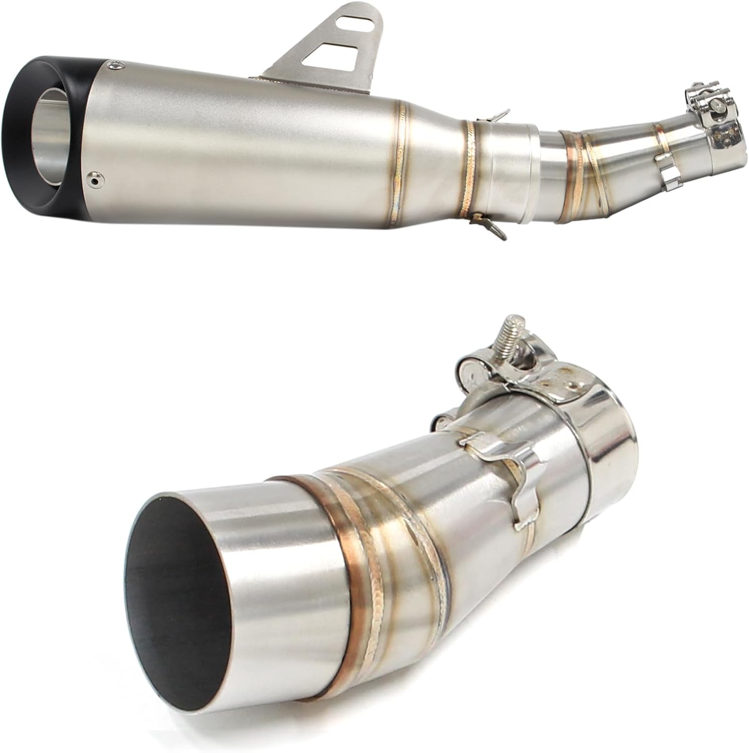 Tubo de escape de motocicleta, adaptador de escape, tubo de conector de silenciador con abrazaderas y adaptadores adecuado para Kawasaki Ninja 250