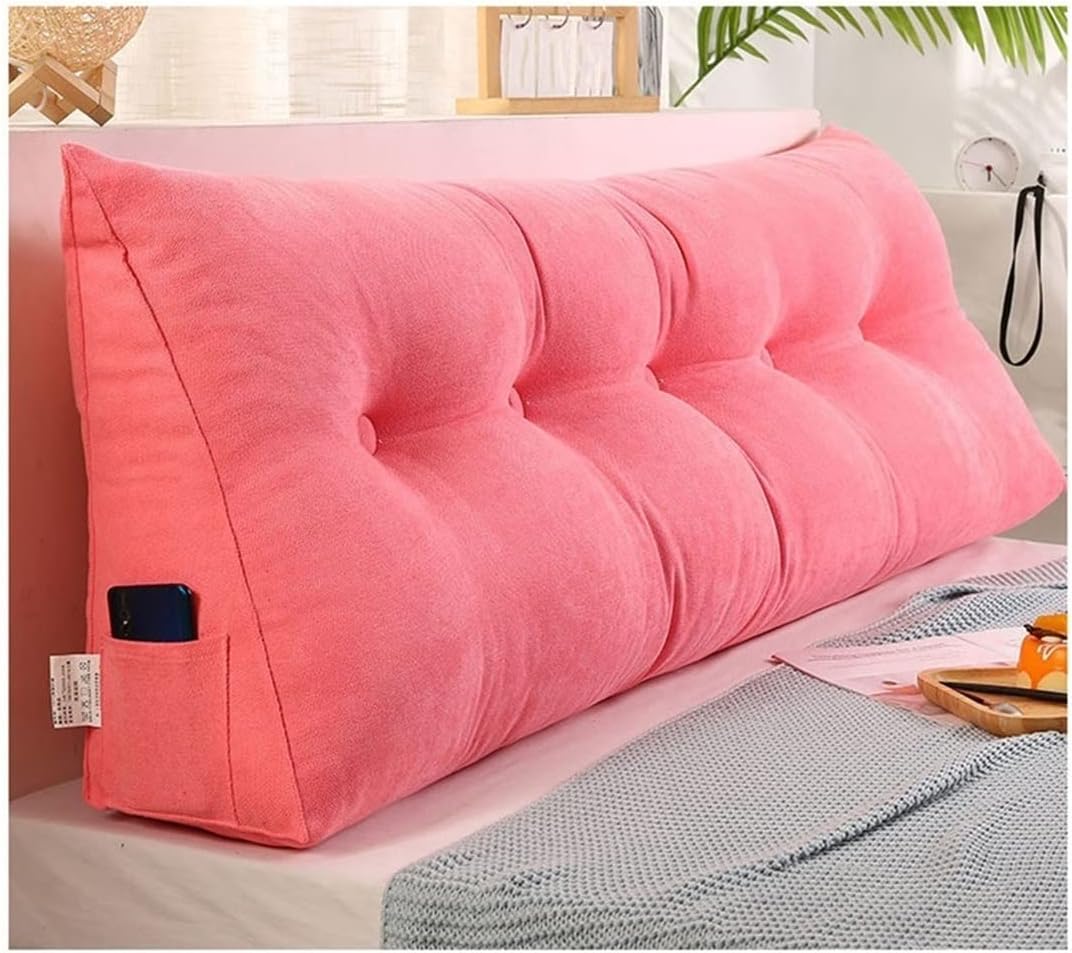 Almohada triangular para cabecero, almohada de lectura, almohada de cama, almohada grande para cabecero, soporte de espalda, cojín lumbar con funda