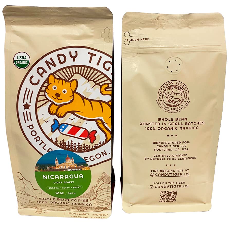 Café en grano entero, orgánico, bajo en ácido, tostado ligero, origen único, 100% arábica, granos de café nicaragüense, comercio directo, cultivado