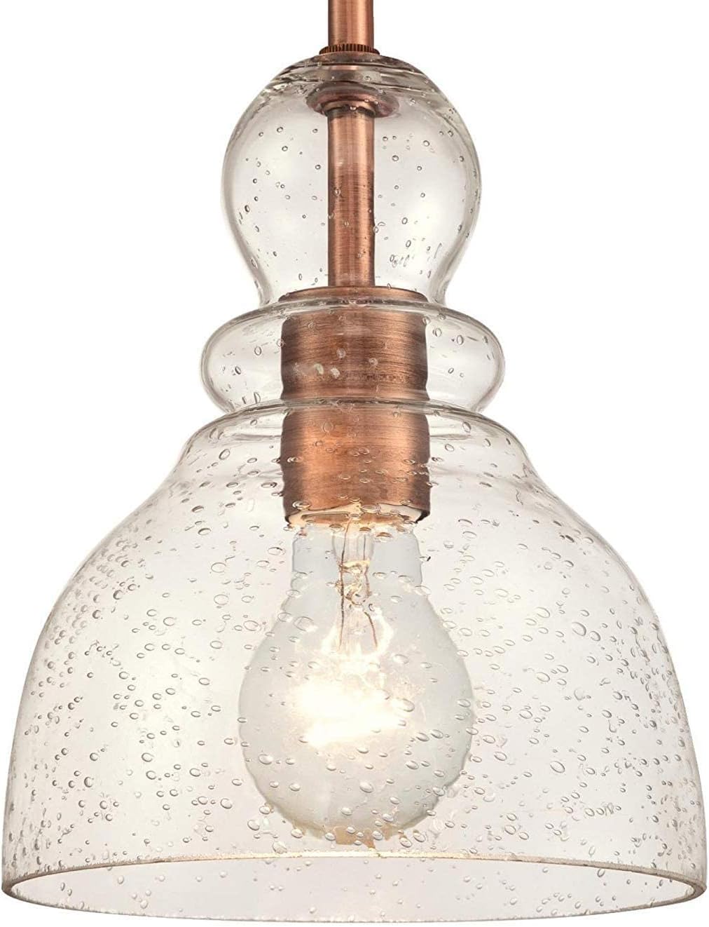 Ciata Lighting – Mini base de luz colgante ajustable para interiores de 1 luz – Lámpara colgante de cobre lavado – Lámparas colgantes para