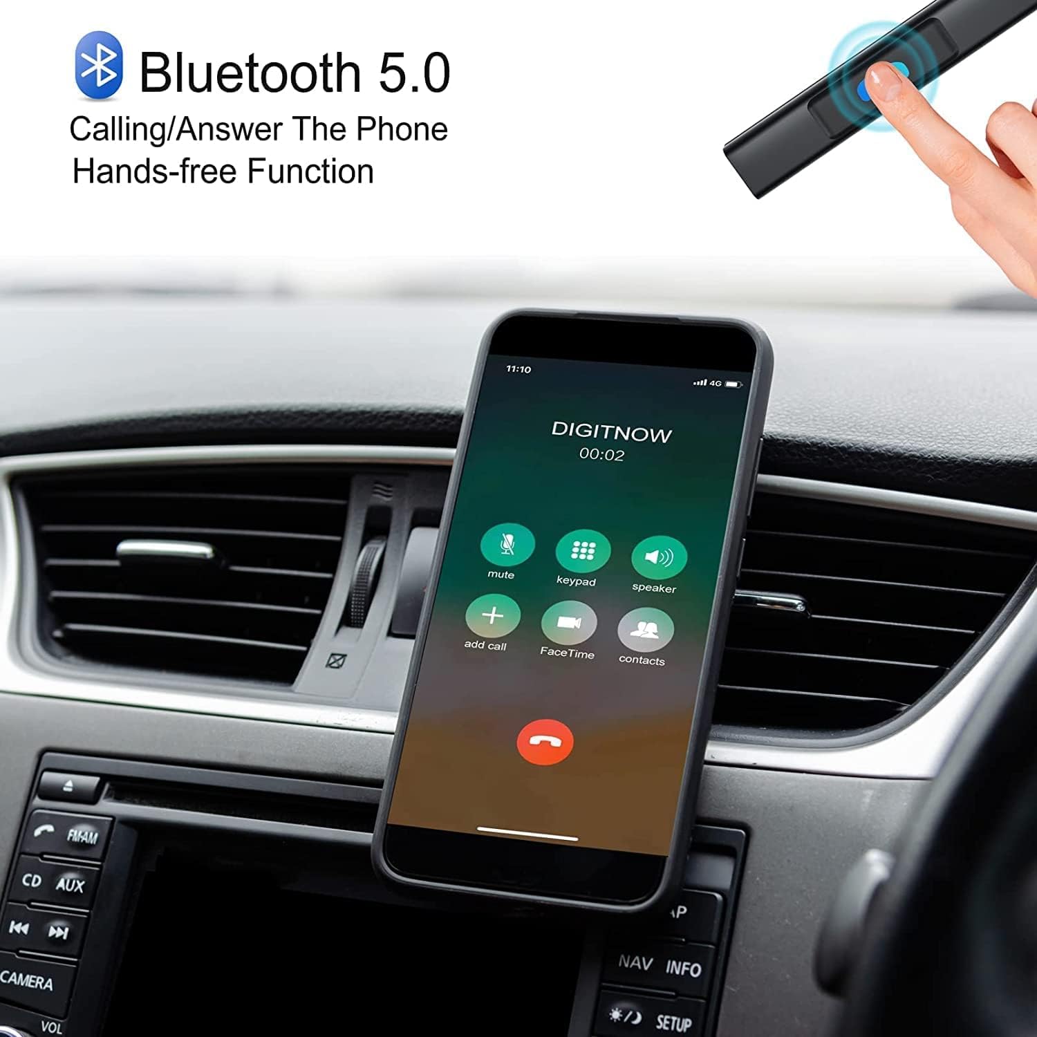 Audio Cassette Aux Adapter, Bluetooth 5.0 Cassette Receiver,Cassette Tape to Aux Adapter,Tape Audio Adapter, Tape Desk Player for Listening Mobile