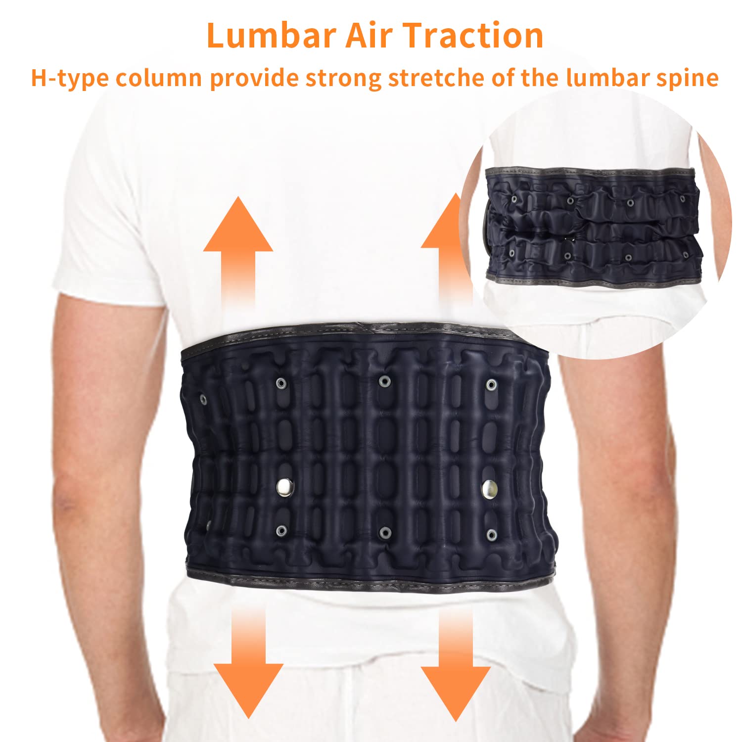HONGJING Cinturón de espalda de descompresión con calor y masaje, cinturón de soporte lumbar para alivio inmediato del dolor de espalda baja,