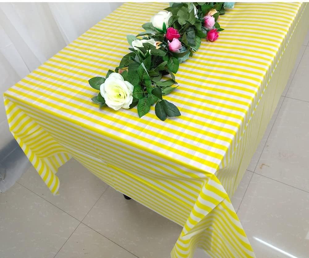 2 manteles de plástico con estampado a rayas, desechables, rectangulares y gruesos, para cocina, picnic, boda, fiesta de cumpleaños, 54 x 108