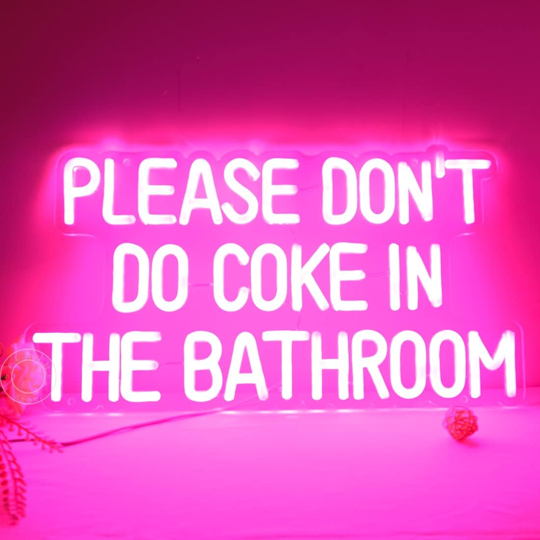 Letrero de luz de neón LED rosa con texto en inglés Please don’t do coke in the bath, para sala de juegos, dormitorio, bar, tienda, hotel,