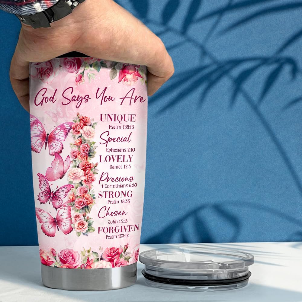 SANDJEST Regalos inspiradores personalizados para mujeres, regalos cristianos para mujeres, vaso de 20 onzas y 30 onzas, vaso de café de viaje,