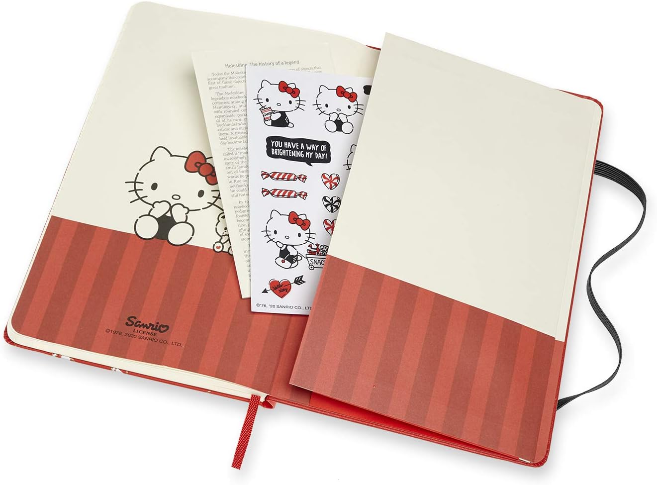 (Moleskine) Moleskin LEHK04QP060 Hello Kitty Notebook, Hard Cover, Large Size, Width 5.1 x Height 8.3 inches (13 x 21 cm), Ruled, Red