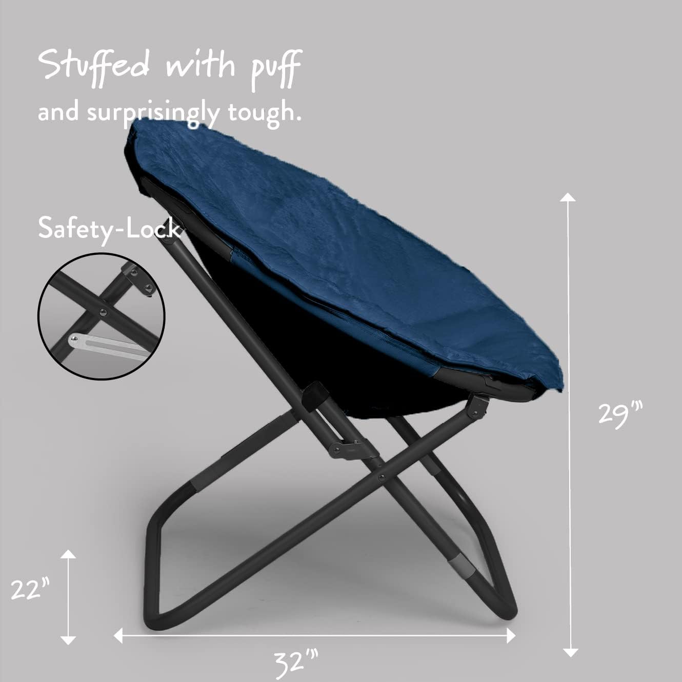 Urban Shop Silla platillo de piel sintética, azul marino