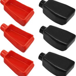 6 tapas de terminales de batería positivas y negativas para terminales de batería, tapas protectoras de plástico suave flexible, cubiertas 6 tapas de terminales de batería positivas y negativas para terminales de batería, tapas protectoras de plástico suave flexible, cubiertas