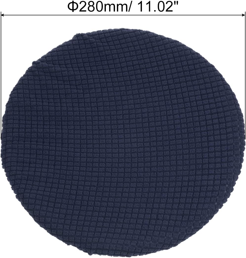 PATIKIL Funda para taburete de bar redondo de 11 pulgadas, funda de cojín elástica lavable para silla de 11 a 16 pulgadas de diámetro, azul marino