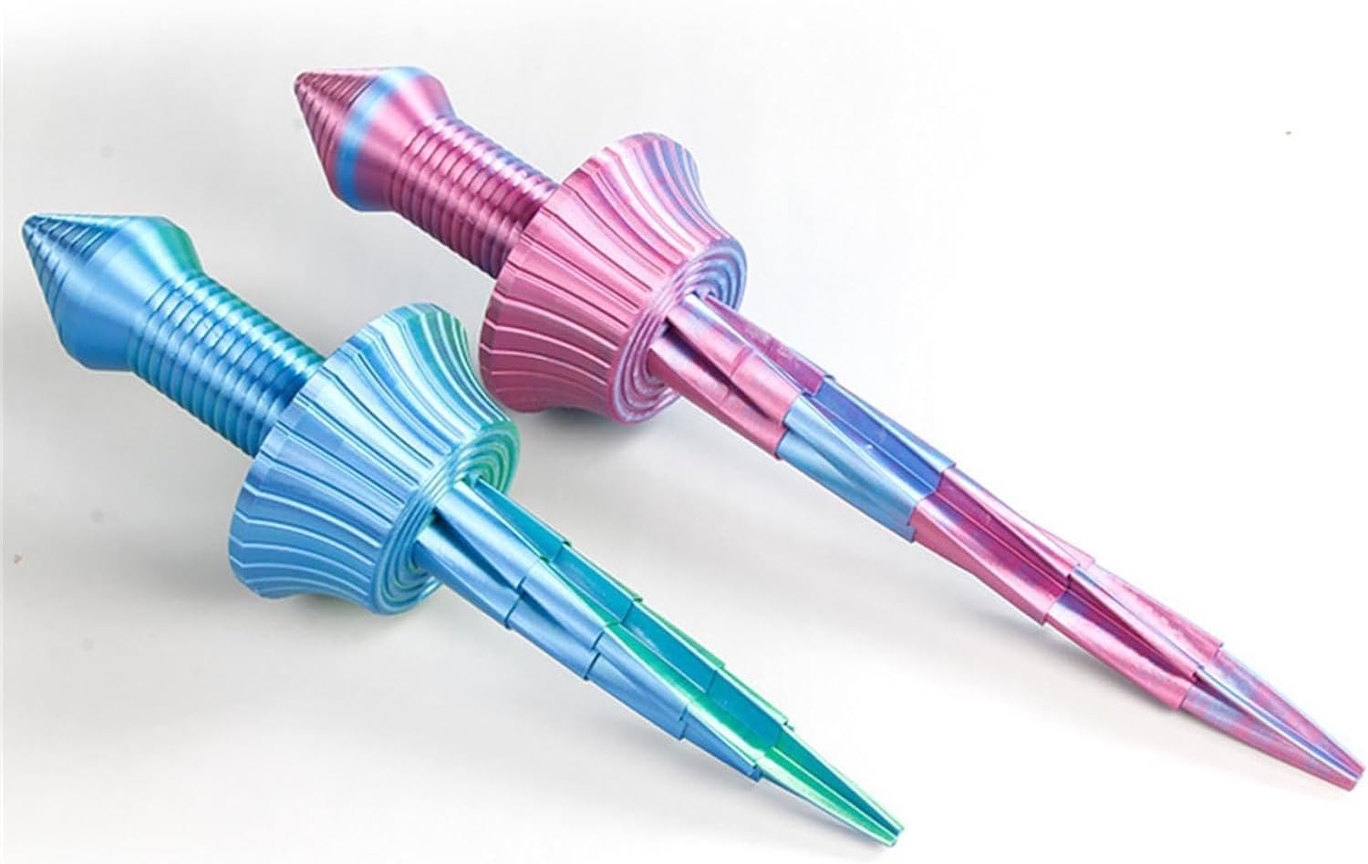 Espada espiral retráctil impresa en 3D, espada retráctil de gravedad de impresión 3D, juguetes creativos de descompresión, espada espiral retráctil