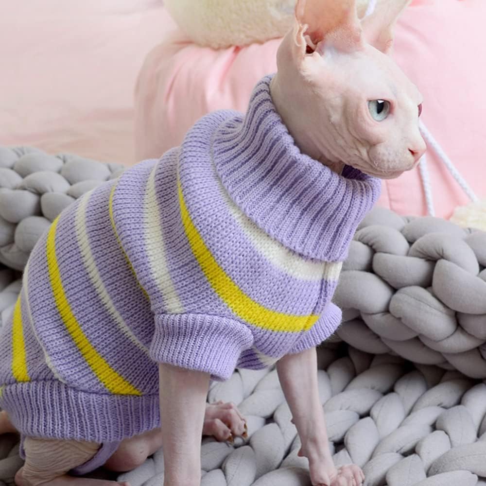 RayMinsino Ropa para gatos para mascotas, ropa para gatos sin pelo, ropa de gatito de cuatro patas de alta elasticidad Ropa para el hogar