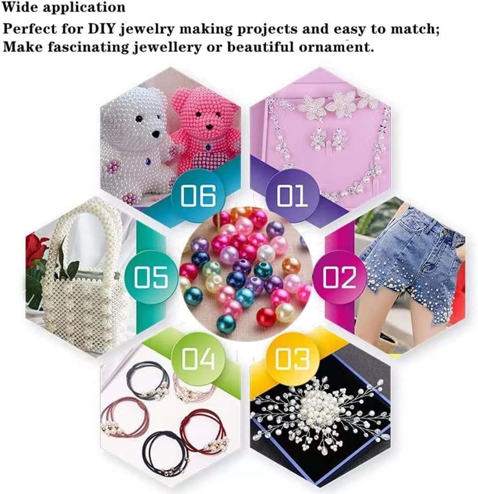 Cuentas de perlas, 4000 cuentas para manualidades, perlas sueltas de 0.118 pulgadas (0.118 in), cuentas espaciadoras redondas para aretes, pulseras,