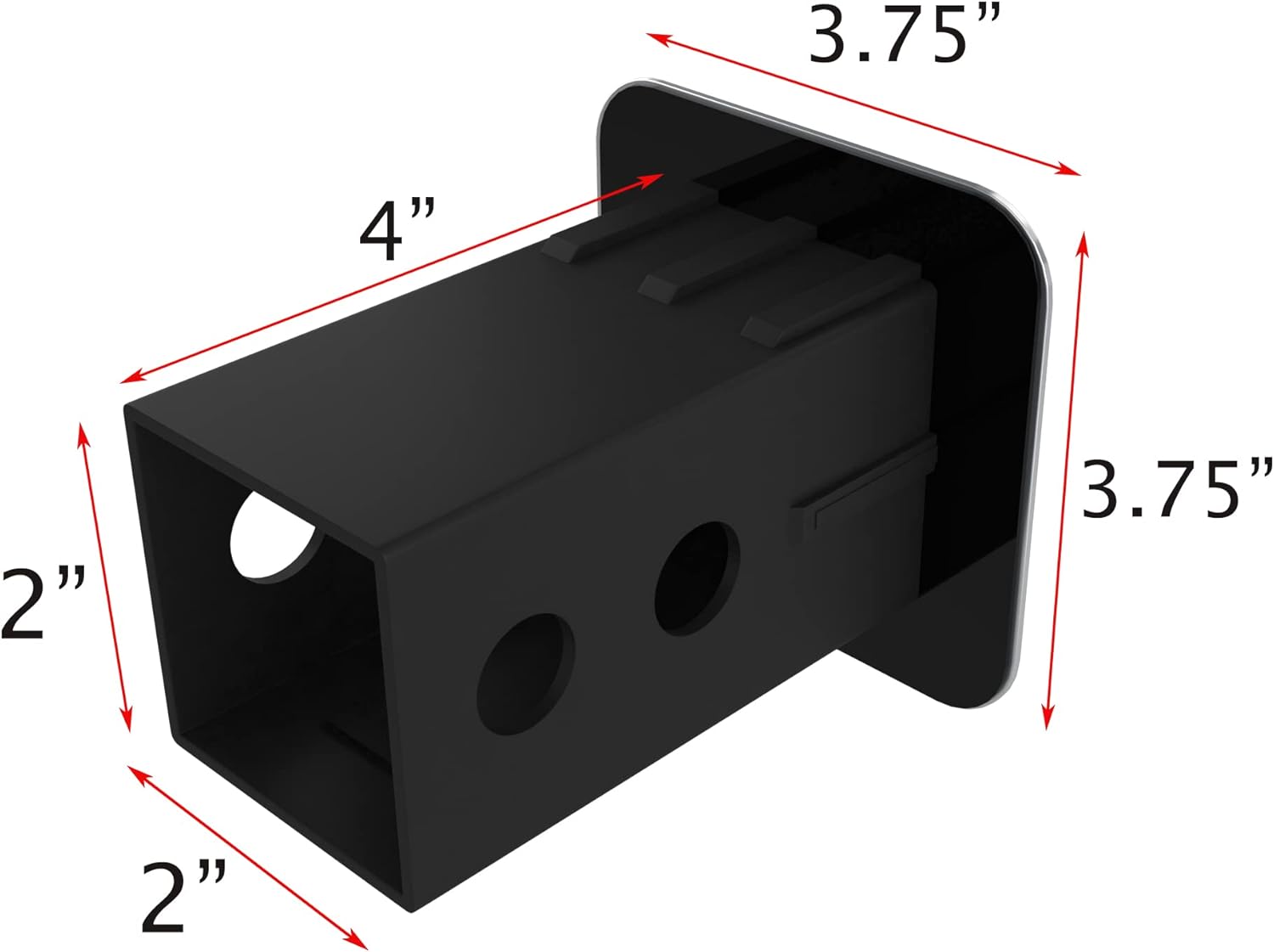 eVerHitch Tapón de enganche de remolque de 2 pulgadas con bandera negra americana de metal, apto para cualquier receptor de enganche de 2 pulgadas