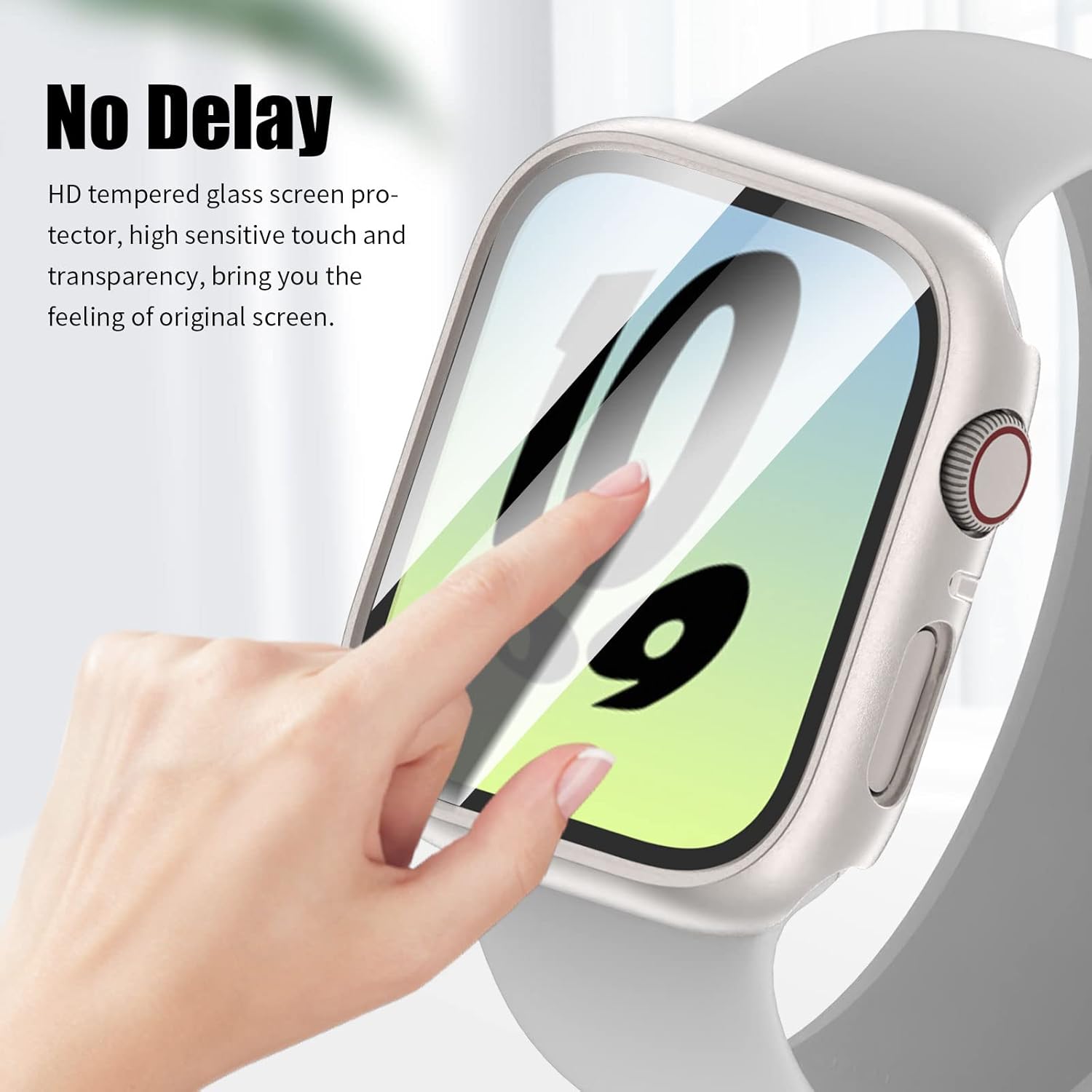 Paquete de 4 unidades COMMUTER para Apple Watch SE (2 generación)SE654 Protector de pantalla de 1.57 pulgadas, cubierta ultrafina de policarbonato