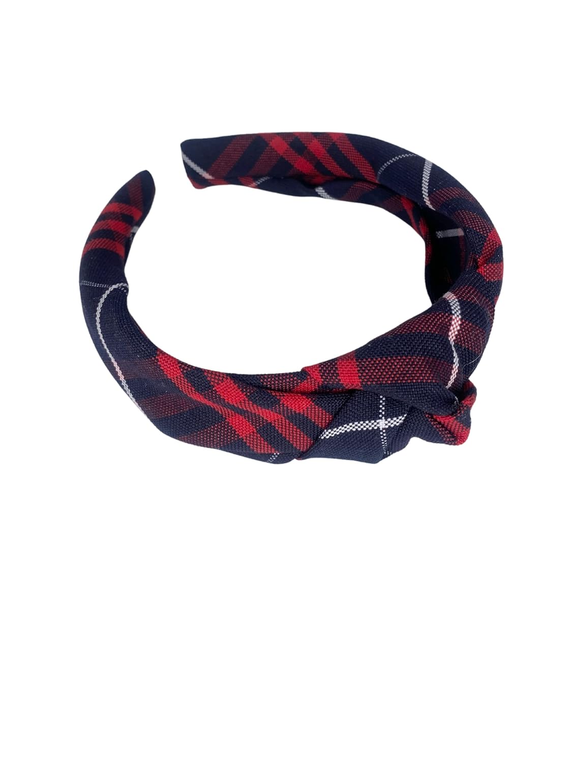 1.25″ Knotted Headband in School Uniform Plaid-Padded headband-Knot at Top-Uniform Headband (Plaid 36- Hamilton)