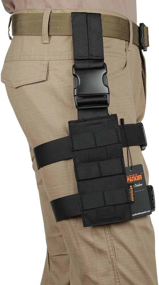 EXCELLENT ELITE SPANKER Funda táctica para pierna caída, ajustable, plataforma de pierna de caída, módulo Molle, bolsa universal para pierna