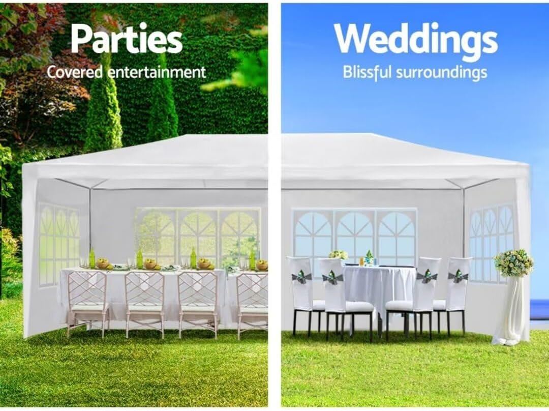 LPP-AWH 10’x30′ Party Canopy Tent – Outdoor Wedding Party Tent with 8 Removable Sidewalls UV and Water-Resistant Heavy Duty Gazebo White Pavilion